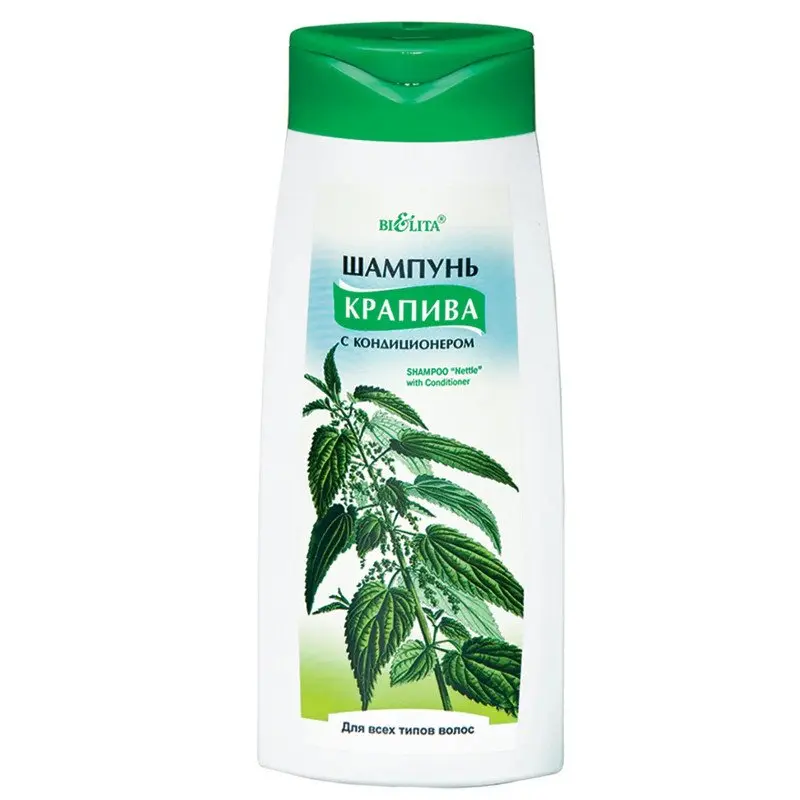 Belita Dilgėlių šampūnas su kondicionieriumi, visų tipų plaukams, 480 ml
